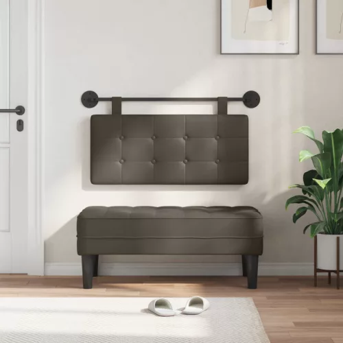  Fali Fejtámla Falra szerelhető Szürke 100 x 55 x 5 cm Műbőr