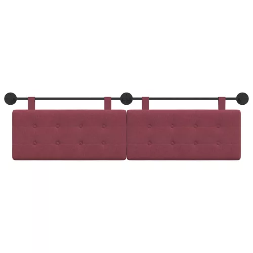  Fali Fejtámla Falra szerelhető Bordó 170 x 55 x 5 cm szövet