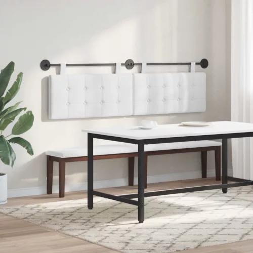  Fali Fejtámla Falra szerelhető Fehér 190 x 55 x 5 cm szövet