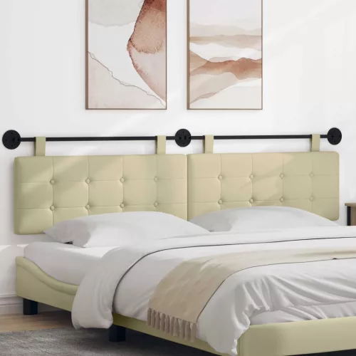  Fali Fejtámla Falra szerelhető Krém 210 x 55 x 5 cm Műbőr