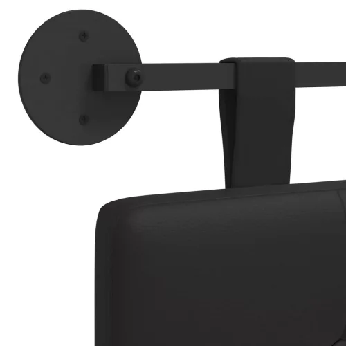  Fali Fejtámla Falra szerelhető Fekete 210 x 55 x 5 cm Műbőr