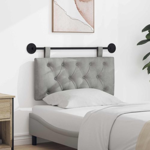  Fali Fejtámla Világosszürke 90 x 55 x 7 cm Bársony