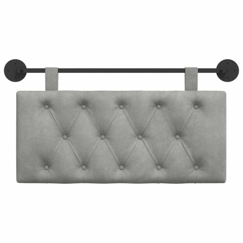  Fali Fejtámla Világosszürke 90 x 55 x 7 cm Bársony