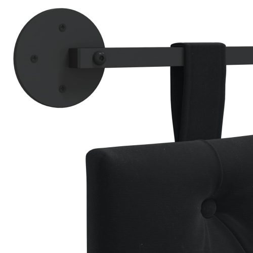  Fali Fejtámla Falra szerelhető Fekete 100 x 55 x 7 cm Bársony