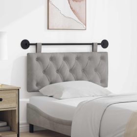  Fali Fejtámla Világosszürke 110 x 55 x 7 cm Bársony