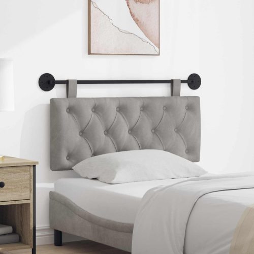  Fali Fejtámla Világosszürke 110 x 55 x 7 cm Bársony