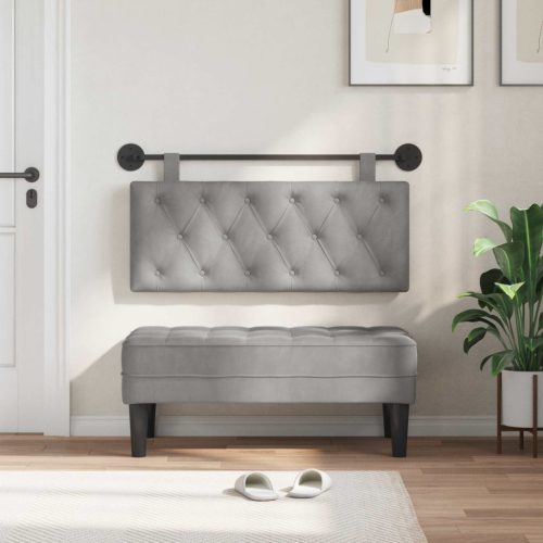  Fali Fejtámla Világosszürke 110 x 55 x 7 cm Bársony