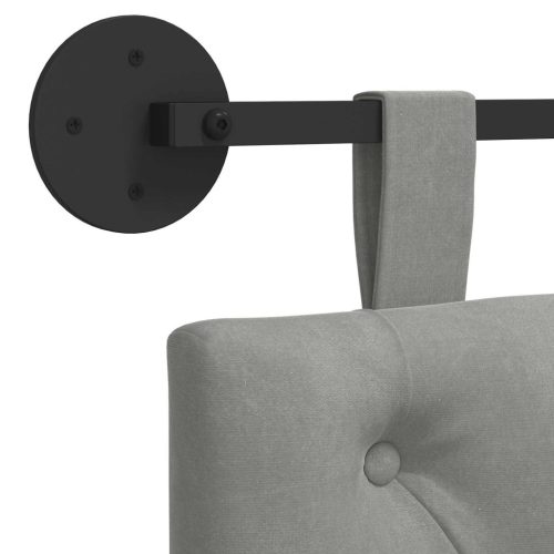  Fali Fejtámla Világosszürke 110 x 55 x 7 cm Bársony