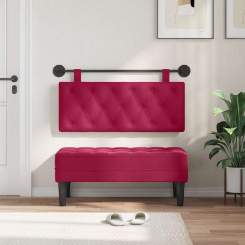  Fali Fejtámla Falra szerelhető Bordó 110 x 55 x 7 cm Bársony