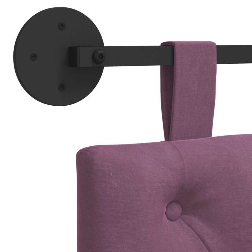  Fali Fejtámla Falra szerelhető Lila 110 x 55 x 7 cm Bársony