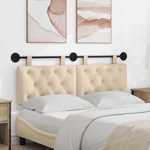  Fali Fejtámla Falra szerelhető Krém 130 x 55 x 7 cm szövet