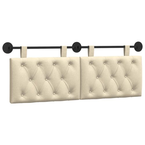  Fali Fejtámla Falra szerelhető Krém 130 x 55 x 7 cm szövet