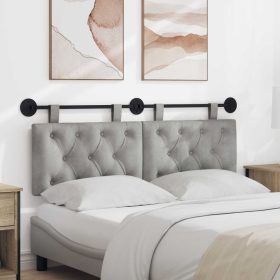  Fali Fejtámla Világosszürke 130 x 55 x 7 cm Bársony