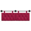  Fali Fejtámla Falra szerelhető Bordó 130 x 55 x 7 cm Bársony