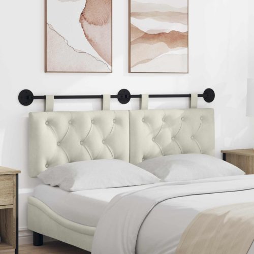  Fali Fejtámla Falra szerelhető Krém 130 x 55 x 7 cm Bársony