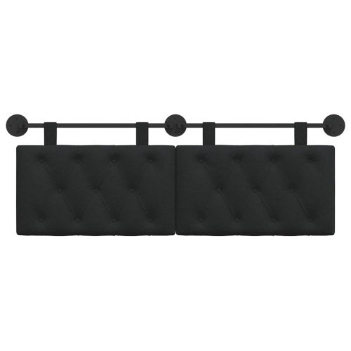  Fali Fejtámla Falra szerelhető Fekete 150 x 55 x 7 cm szövet