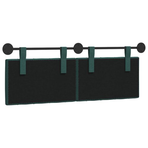  Fali Fejtámla Falra szerelhető Sötétzöld 150 x 55 x 7 cm szövet