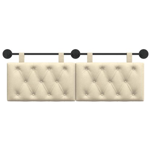  Fali Fejtámla Falra szerelhető Krém 150 x 55 x 7 cm szövet