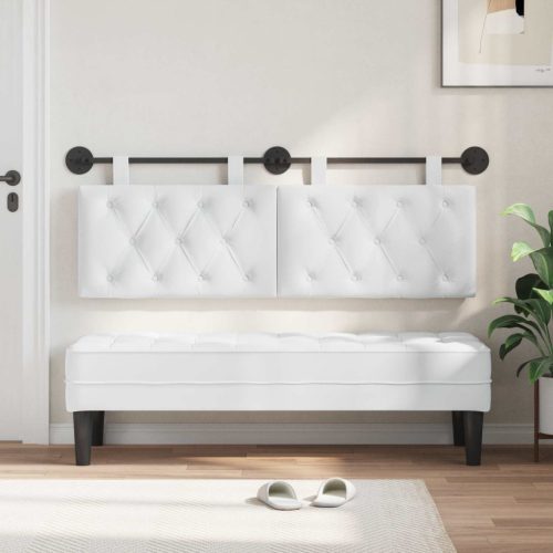  Fali Fejtámla Falra szerelhető Fehér 150 x 55 x 7 cm szövet