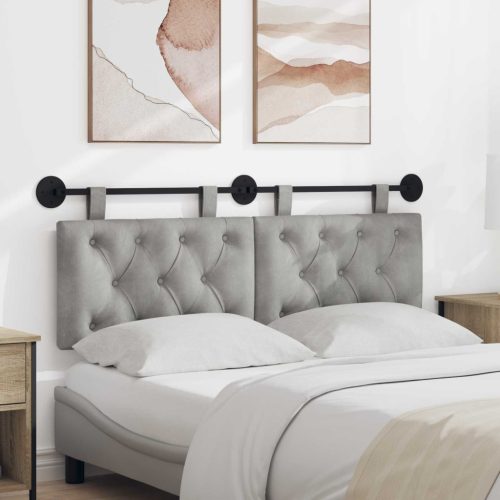  Fali Fejtámla Világosszürke 150 x 55 x 7 cm Bársony