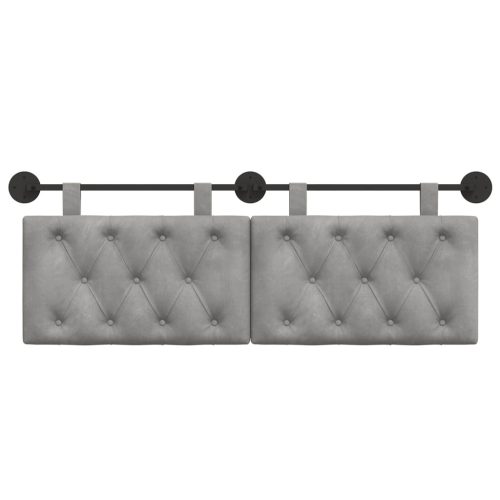  Fali Fejtámla Világosszürke 150 x 55 x 7 cm Bársony