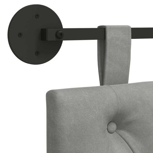  Fali Fejtámla Világosszürke 150 x 55 x 7 cm Bársony