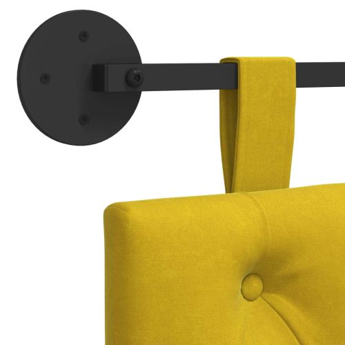  Fali Fejtámla Falra szerelhető Sárga 150 x 55 x 7 cm Bársony
