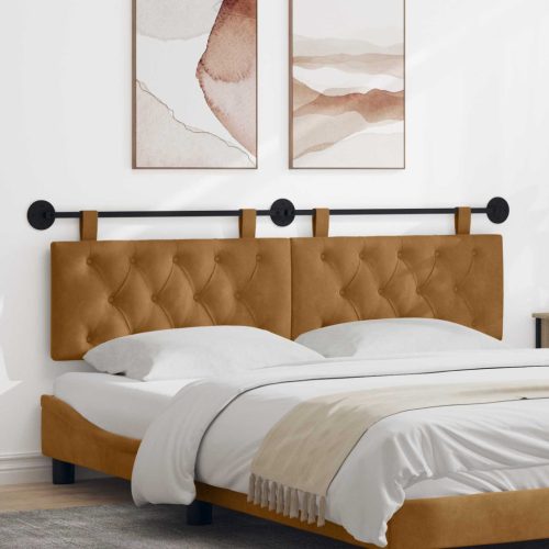  Fali Fejtámla Falra szerelhető Barna 170 x 55 x 7 cm Bársony