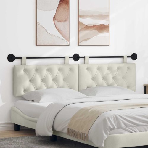  Fali Fejtámla Falra szerelhető Krém 170 x 55 x 7 cm Bársony