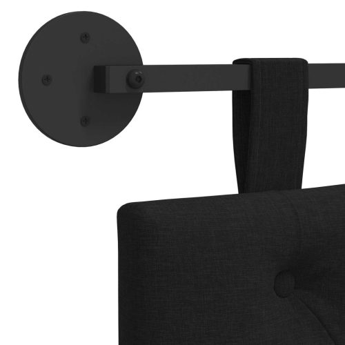  Fali Fejtámla Falra szerelhető Fekete 190 x 55 x 7 cm szövet