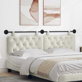    Fali Fejtámla Falra szerelhető Krém 190 x 55 x 7 cm Bársony