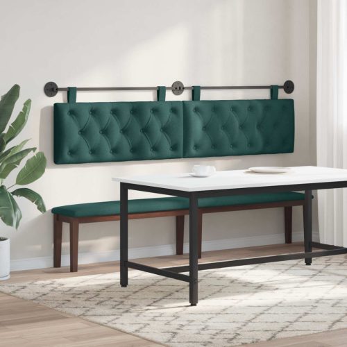  Fali Fejtámla Falra szerelhető Sötétzöld 210 x 55 x 7 cm szövet