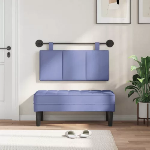  Fali Fejtámla Falra szerelhető Farmerkék 100 x 55 x 5 cm szövet