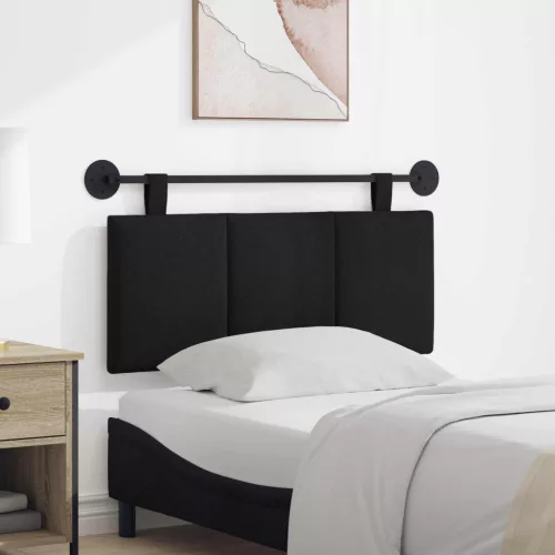  Fali Fejtámla Falra szerelhető Fekete 110 x 55 x 5 cm szövet