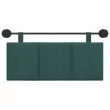  Fali Fejtámla Falra szerelhető Sötétzöld 110 x 55 x 5 cm szövet