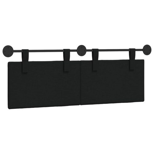  Fali Fejtámla Falra szerelhető Fekete 150 x 55 x 5 cm szövet