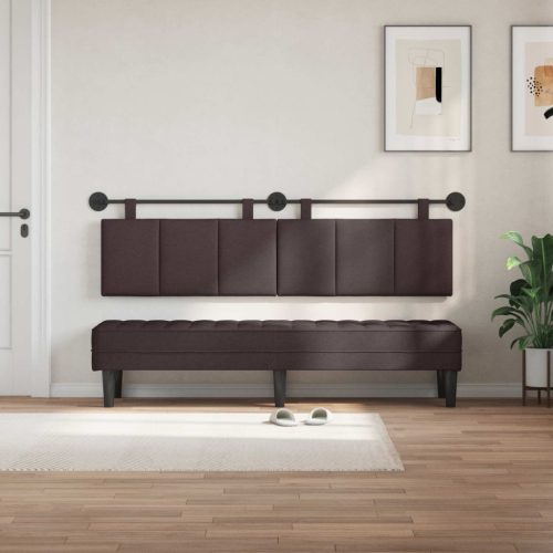  Fali Fejtámla Csíkos Sötét Barna 170 x 55 x 5 cm szövet