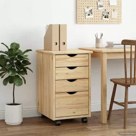    Görgős szekrény kerékkel Barna 34 x 39 x 56 cm Tömör fenyő