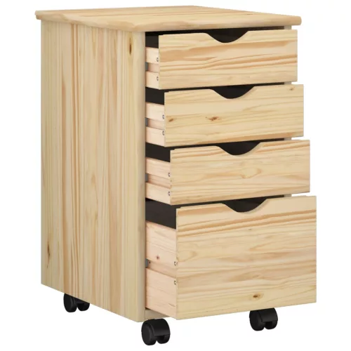  Görgős szekrény kerékkel Barna 34 x 39 x 56 cm Tömör fenyő