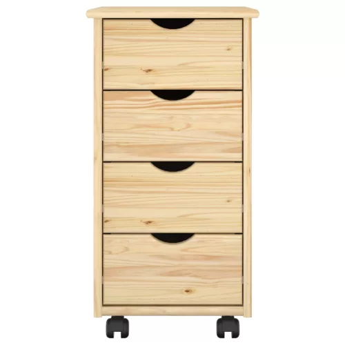  Görgős szekrény kerékkel Barna 65,5 x 34 x 39 cm Tömör fenyőfa