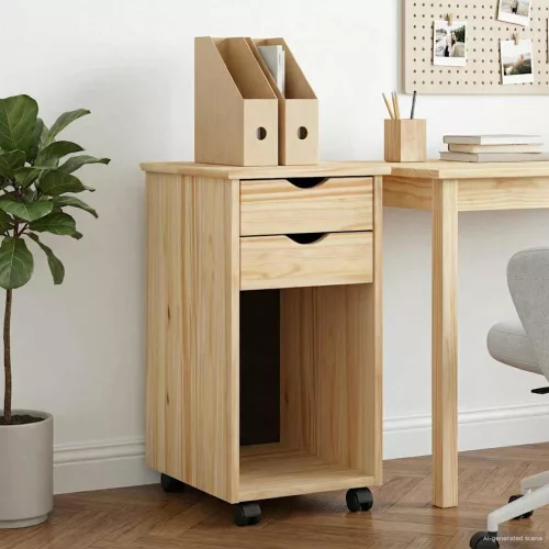  Görgős szekrény kerékkel Barna 34 x 39 x 65,5 cm Tömör fenyő