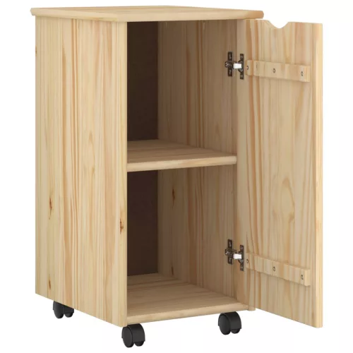  Görgős szekrény kerékkel Barna 34 x 39 x 65,5 cm Tömör fenyőfa