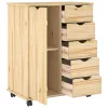  Görgős szekrény kerékkel Barna 63,5 x 39 x 79 cm Tömör fenyőfa
