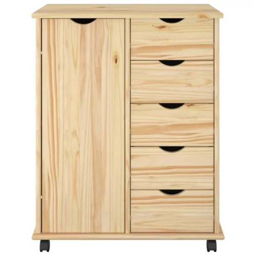  Görgős szekrény kerékkel Barna 63,5 x 39 x 79 cm Tömör fenyőfa