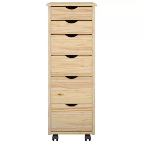  Görgős szekrény kerékkel Barna 34 x 39 x 93,5 cm Tömör fenyőfa