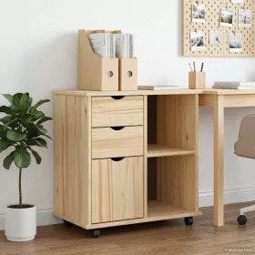    Görgős szekrény Barna 63,5 x 39 x 65,5 cm Tömör fenyőfa