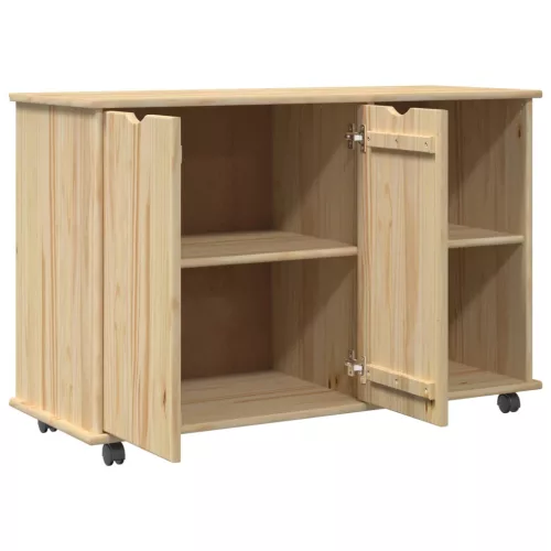  Görgős szekrény kerékkel Barna 100 x 39 x 65,5 cm Tömör fenyőfa