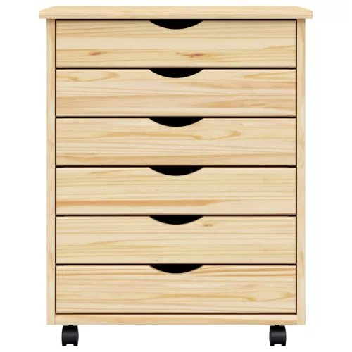  Görgős szekrény fiókokkal MOSS Tiszta lakk 53 x 39 x 65,5 cm