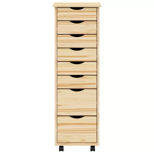  Görgős szekrény fiókokkal MOSS Tiszta lakk 34 x 39 x 103 cm