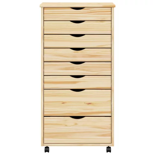  Görgős szekrény fiókokkal MOSS Tiszta lakk 53 x 39 x 103 cm